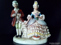 Porcelán barokk pár jelzett lippelsdorfi
