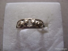 Ezüst Gyűrű Cicákkal 