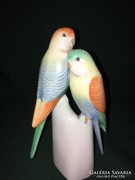 Hollóházi porcelán papagájok figura