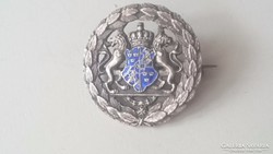 Gyönyörű tűzzománcos Svéd címeres ezüst kitűző (Svéd jelek)