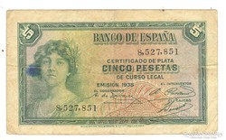 5 peseta 1935 Spanyolország II.