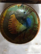 Jelzett iparművész kerámia falitál - art ceramic bowl (28)