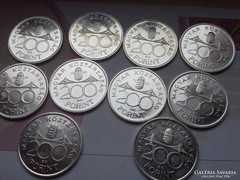 1992 ezüst 200 forint ,verdefényes gyönyörű darabok,10 db 
