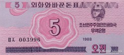 Észak-Korea 5 Chon 1988 UNC 