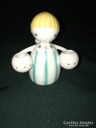 Ritka Aquincum angyalka porcelán figura 8 cm