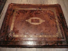 Nagyon ritka antik valódi bőr asztali levél mappa