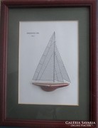 Vitorlás hajó modell képen Endewour 1934