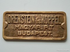 Orenstein és Koppel Magyar Rt.  Budapest bronz tábla gyűjtői