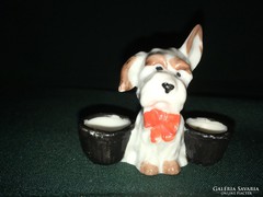 Bertram W&A Lippelsdorf ékszertartó kutya porcelán 