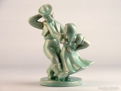 0K850 Táncoló pár Komlós kerámia szobor 17.5 cm