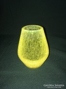 különleges sárga üveg váza 12 cm