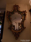 Aranyozott fa tükör rokokó ill. barokk mintákkal