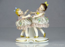 0K967 Régi jelzett SITZENDORF porcelán figura