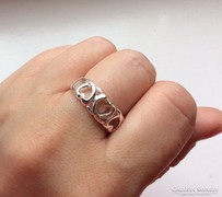 Szív mintás gyűrű-925 jelzett