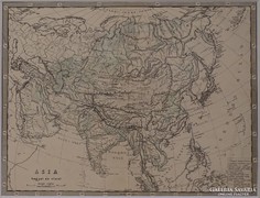 0L348 Antik acélmetszet térkép ÁZSIA