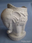 Századfordulós nagy méretű váza és kaspó elefánt