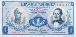 Kolumbia 1 peso 1974 UNC