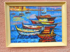 Vén Emil festmény, Kikötő, Képcsarnokos