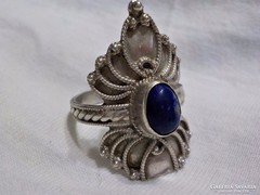 Antik ezüst gyűrű lápisz kővel
