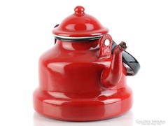 0L042 Régi piros zománcozott teáskanna