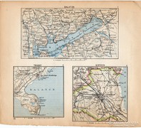 Mini térképek 1929, Balaton, Tihany, Sopron térkép