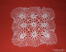 Old hand crocheted lace tablecloth