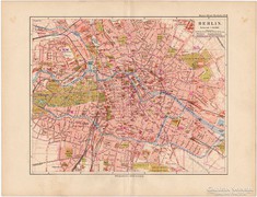 Berlin térkép 1892, eredeti, német, régi