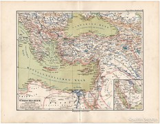 Török Birodalom térkép 1892, eredeti, német, régi