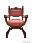 Neobarokk fotel trón lábtartóval (1930-40)