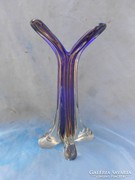 Muránói kék üveg váza.Vaskos,nehéz ,gyönyörű darab.