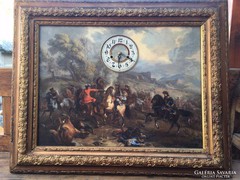 Képóra , kép óra , lovas kép , csata kép kb.78x65 cm