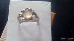Régi Rózsakvarc köves ezüst gyűrű