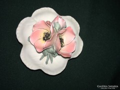 Karl Ens virágos porcelán ékszertartó bonbonier 8 cm