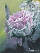 Rózsa szarkalábbal c. festmény, csendélet