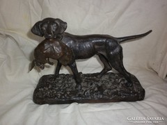 Antik nagy vas vadász kutya szobor m.k gépgyár