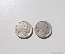 2 darab USA Indián fejes Buffalo 5 Cent