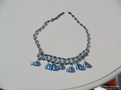 Elegáns kék gyöngy függőkkel nyakék - nyaklánc