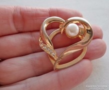 Szép régi aranyozott gyöngyös sálgyűrű