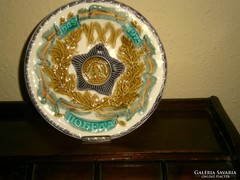 Orosz retro  majolika fali tányér 