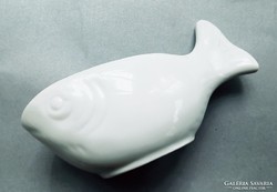 Fehér porcelán régi Bavaria halas szószos