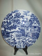 Hare Houndes Hotel.Kék-fehér angol porcelán tányér 25,3 cm.