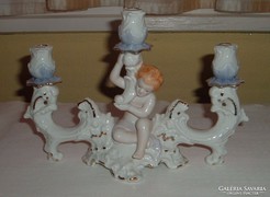 Három ágú REGENT román porcelán gyertyatartó