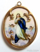 Antik arany Szűz Mária medál