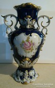 Hollóházi barokk kék váza