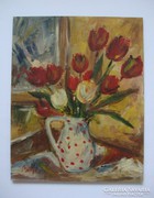 Csodás tulipánok Bánfi festmény