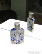 6 x 4 cm üveg-ezüst antik parfümös üveg