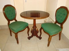 Teázó garnitura - neobarokk szék, ónémet asztal 