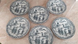 Keleti porcelán, japán mintás tányér 6 db