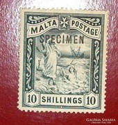 Malta 1889 St. Paul Specimen 10 Shillings