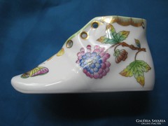 Szép régi herendi porcelán Viktória kiscipő/cipő dísztárgy